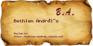 Bethlen András névjegykártya